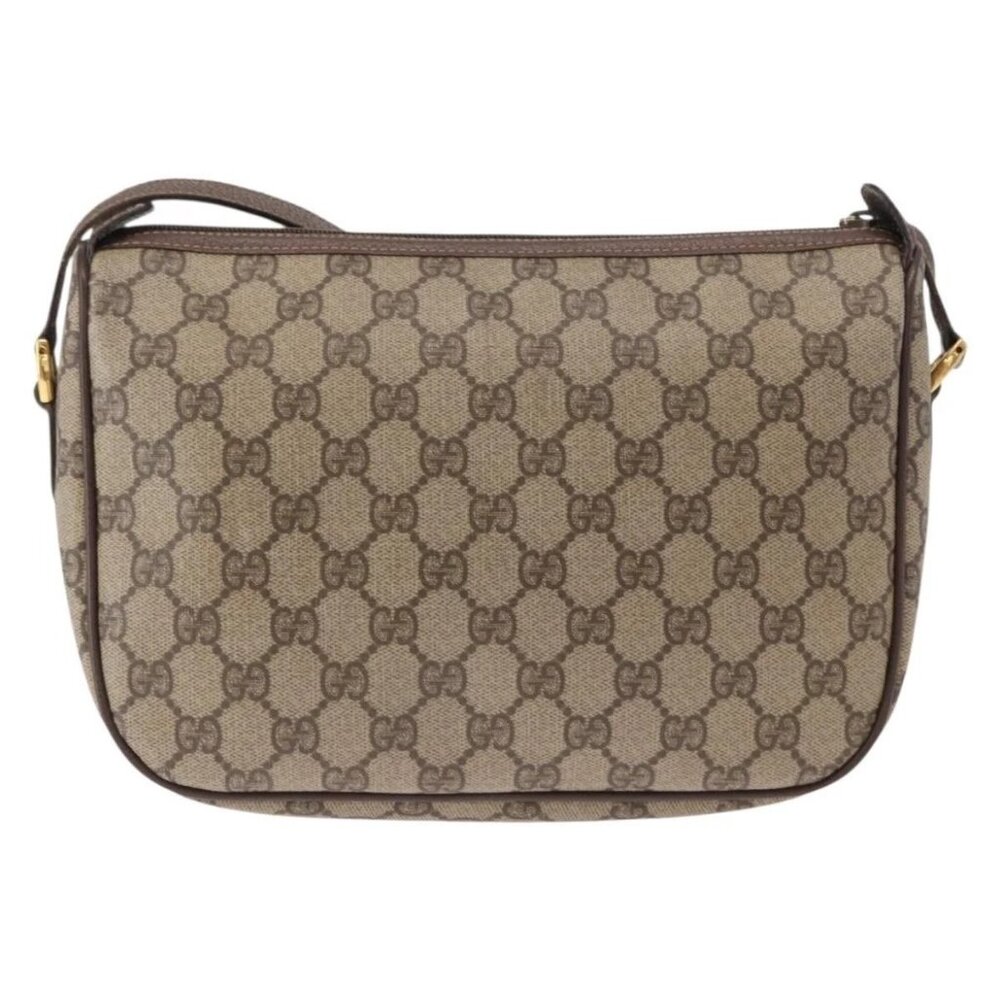 GUCCI GG Supreme Web Sherry Line Bag PVC Beige Gold 89 02 077 Auth 156280 - Picture 2 of 16